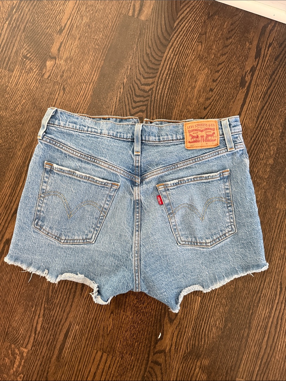 Levi's Light Wash Denim Cutoff High-Rise Shorts